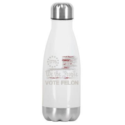 Vote Felon Trump 2024 45 And 47 Funny Vote For The Felon Stainless Steel Insulated Water Bottle