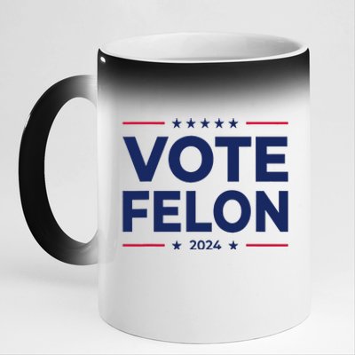 Vote Felon Trump 2024 45 And 47 Funny Vote For The Felon 11oz Black Color Changing Mug