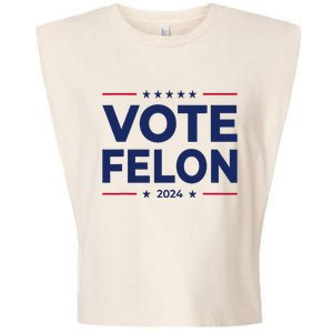 Vote Felon Trump 2024 45 And 47 Funny Vote For The Felon Garment-Dyed Women's Muscle Tee