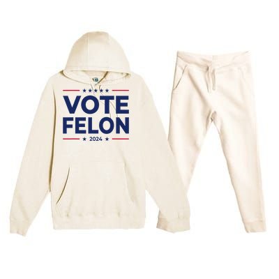 Vote Felon Trump 2024 45 And 47 Funny Vote For The Felon Premium Hooded Sweatsuit Set