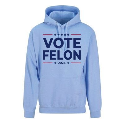 Vote Felon Trump 2024 45 And 47 Funny Vote For The Felon Unisex Surf Hoodie