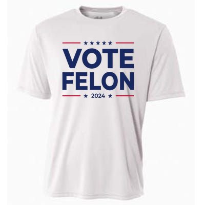 Vote Felon Trump 2024 45 And 47 Funny Vote For The Felon Cooling Performance Crew T-Shirt