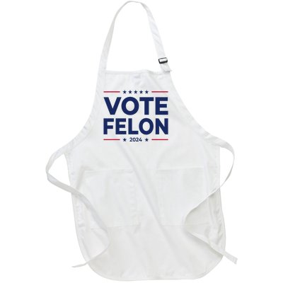 Vote Felon Trump 2024 45 And 47 Funny Vote For The Felon Full-Length Apron With Pockets