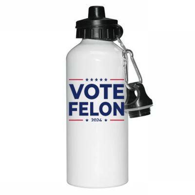 Vote Felon Trump 2024 45 And 47 Funny Vote For The Felon Aluminum Water Bottle