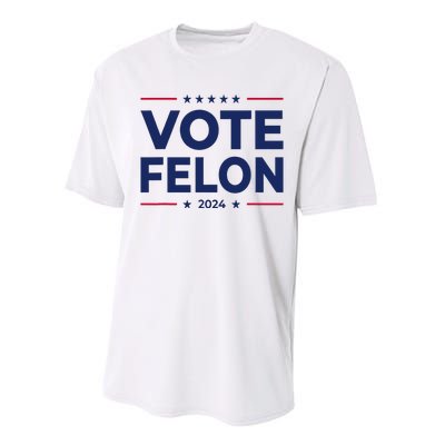 Vote Felon Trump 2024 45 And 47 Funny Vote For The Felon Performance Sprint T-Shirt