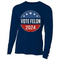 Vote Felon Trump 2024 45 And 47 Funny Vote For The Felon Cooling Performance Long Sleeve Crew