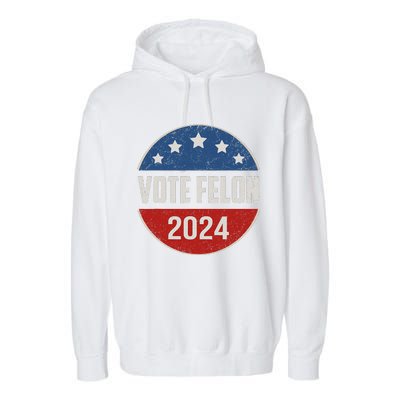 Vote Felon Trump 2024 45 And 47 Funny Vote For The Felon Garment-Dyed Fleece Hoodie