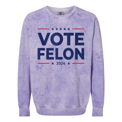 Vote Felon Trump 2024 45 And 47 Funny Vote For The Felon Colorblast Crewneck Sweatshirt