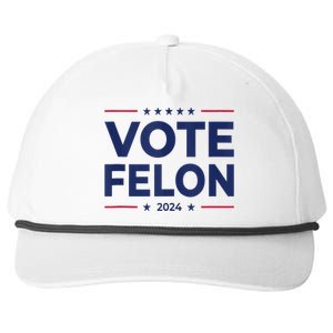 Vote Felon Trump 2024 45 And 47 Funny Vote For The Felon Snapback Five-Panel Rope Hat