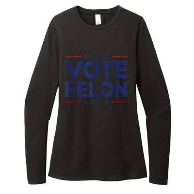 Vote Felon Trump 2024 45 And 47 Funny Vote For The Felon Womens CVC Long Sleeve Shirt