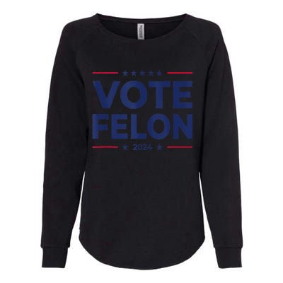 Vote Felon Trump 2024 45 And 47 Funny Vote For The Felon Womens California Wash Sweatshirt