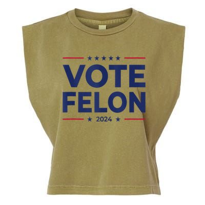 Vote Felon Trump 2024 45 And 47 Funny Vote For The Felon Garment-Dyed Women's Muscle Tee