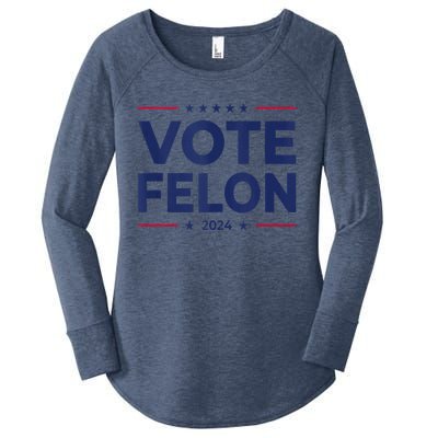 Vote Felon Trump 2024 45 And 47 Funny Vote For The Felon Women's Perfect Tri Tunic Long Sleeve Shirt