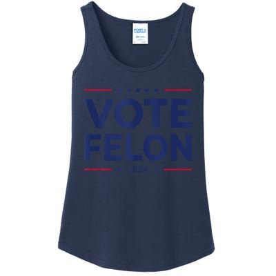 Vote Felon Trump 2024 45 And 47 Funny Vote For The Felon Ladies Essential Tank