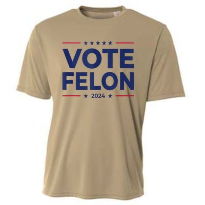 Vote Felon Trump 2024 45 And 47 Funny Vote For The Felon Cooling Performance Crew T-Shirt