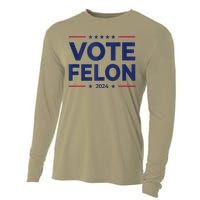 Vote Felon Trump 2024 45 And 47 Funny Vote For The Felon Cooling Performance Long Sleeve Crew