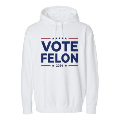 Vote Felon Trump 2024 45 And 47 Funny Vote For The Felon Garment-Dyed Fleece Hoodie