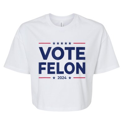 Vote Felon Trump 2024 45 And 47 Funny Vote For The Felon Bella+Canvas Jersey Crop Tee