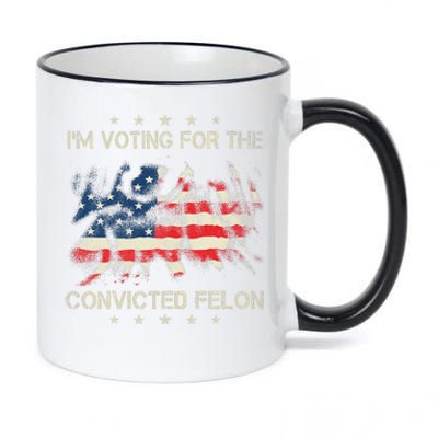 Voting For The Felon 2024 Election 11oz Black Color Changing Mug