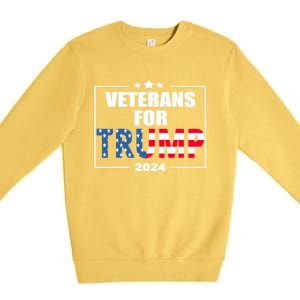 Veterans For Trump 2024 Pro American Troops Premium Crewneck Sweatshirt