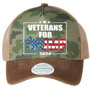 Veterans For Trump 2024 Pro American Troops Legacy Tie Dye Trucker Hat