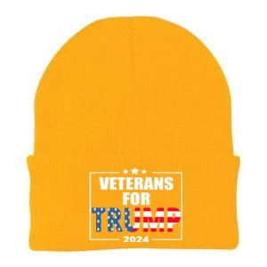 Veterans For Trump 2024 Pro American Troops Knit Cap Winter Beanie