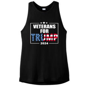 Veterans For Trump 2024 Pro American Troops Ladies PosiCharge Tri-Blend Wicking Tank