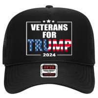 Veterans For Trump 2024 Pro American Troops High Crown Mesh Back Trucker Hat