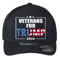 Veterans For Trump 2024 Pro American Troops Flexfit Unipanel Trucker Cap