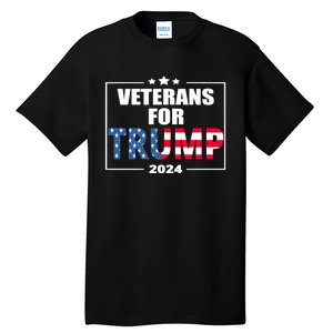 Veterans For Trump 2024 Pro American Troops Tall T-Shirt