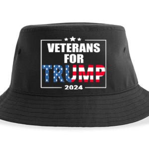 Veterans For Trump 2024 Pro American Troops Sustainable Bucket Hat