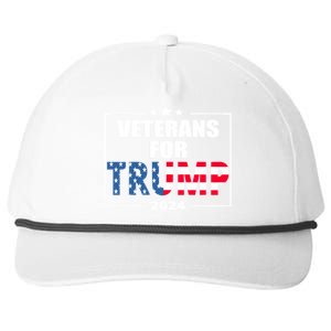 Veterans For Trump 2024 Pro American Troops Snapback Five-Panel Rope Hat