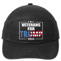 Veterans For Trump 2024 Pro American Troops 7-Panel Snapback Hat