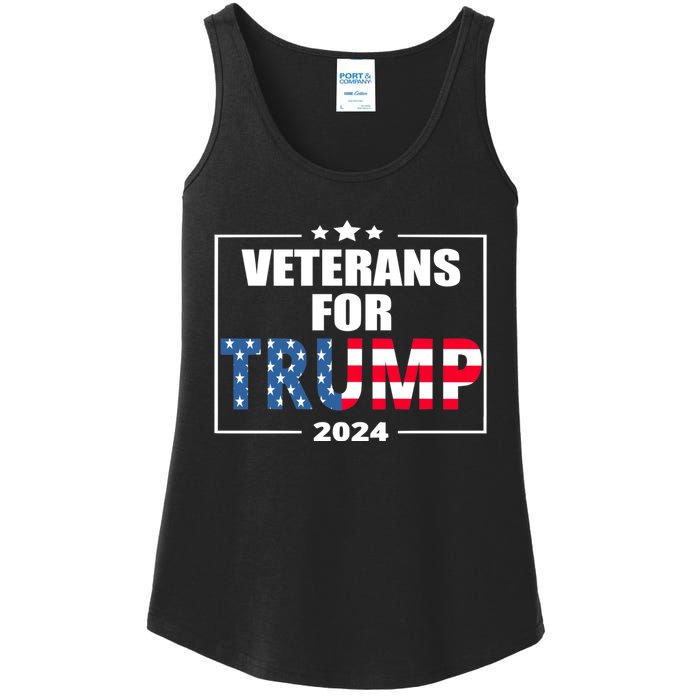 Veterans For Trump 2024 Pro American Troops Ladies Essential Tank