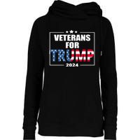 Veterans For Trump 2024 Pro American Troops Womens Funnel Neck Pullover Hood