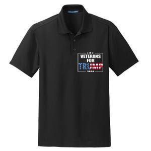 Veterans For Trump 2024 Pro American Troops Dry Zone Grid Polo