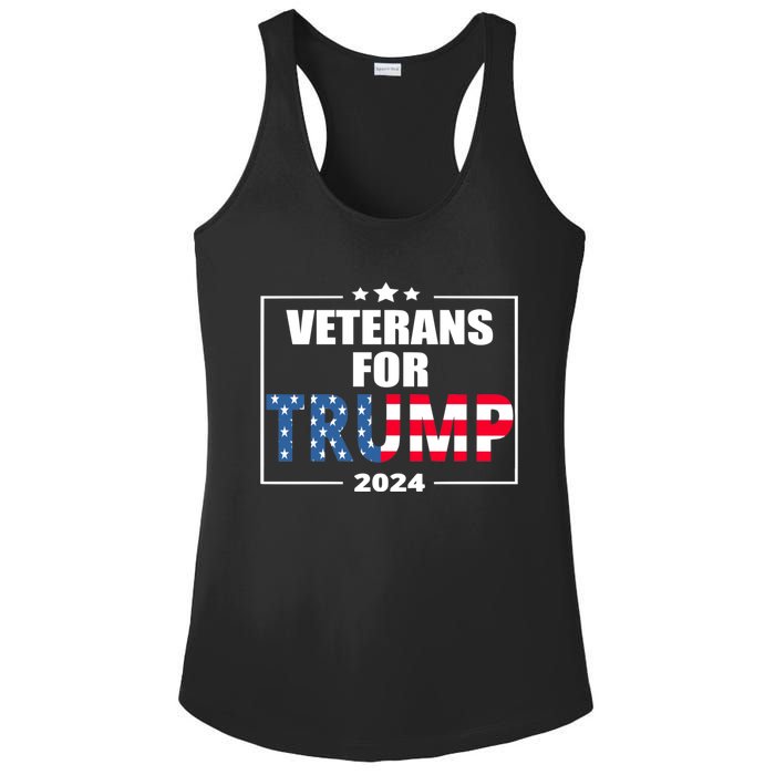 Veterans For Trump 2024 Pro American Troops Ladies PosiCharge Competitor Racerback Tank