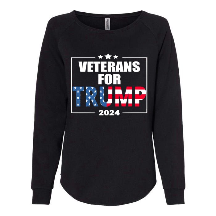 Veterans For Trump 2024 Pro American Troops Womens California Wash Sweatshirt