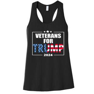 Veterans For Trump 2024 Pro American Troops Women's Racerback Tank