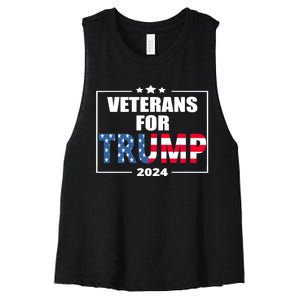 Veterans For Trump 2024 Pro American Troops Women's Racerback Cropped Tank