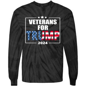 Veterans For Trump 2024 Pro American Troops Tie-Dye Long Sleeve Shirt