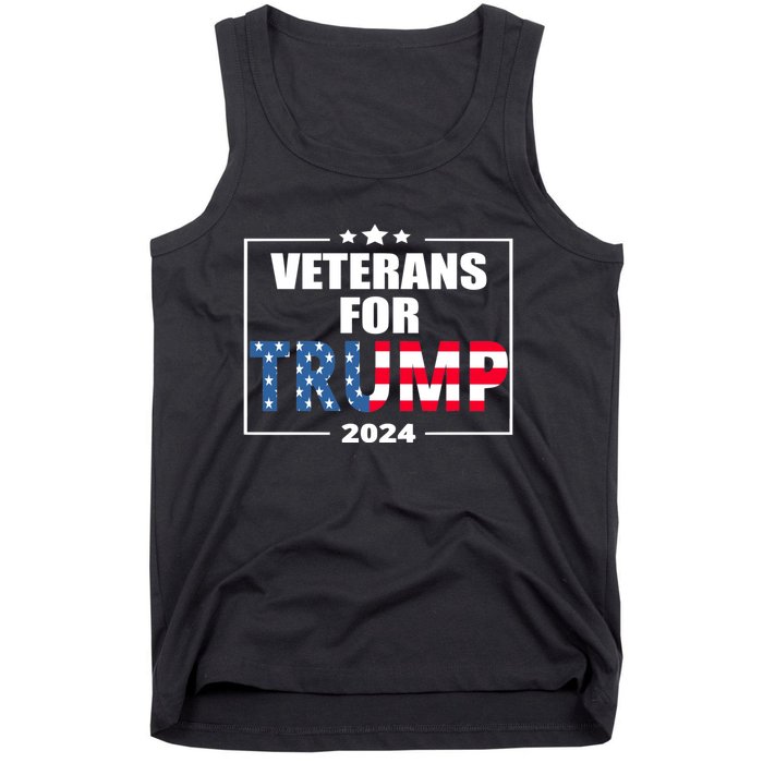 Veterans For Trump 2024 Pro American Troops Tank Top