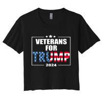 Veterans For Trump 2024 Pro American Troops Women's Crop Top Tee