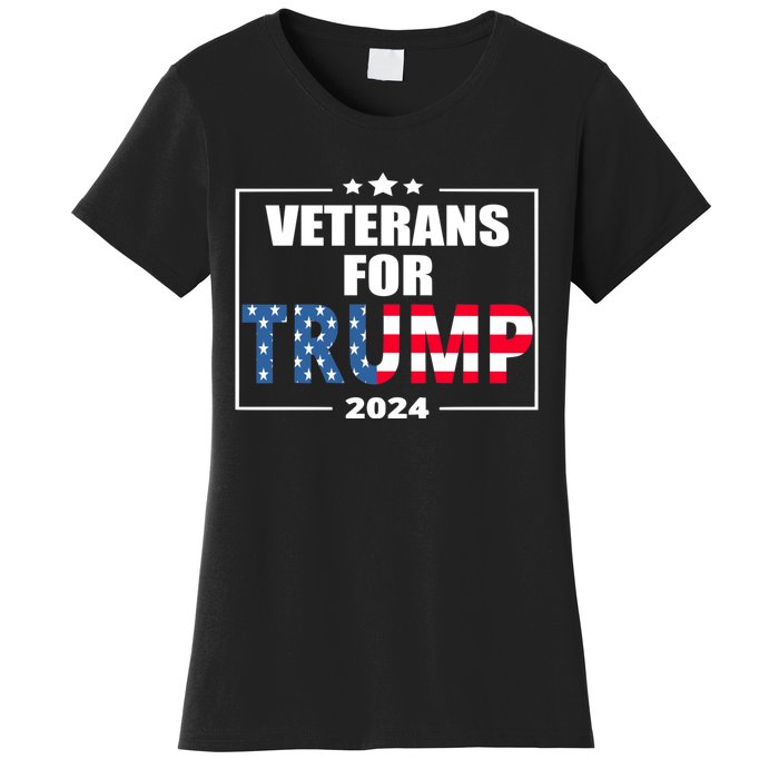 Veterans For Trump 2024 Pro American Troops Women's T-Shirt