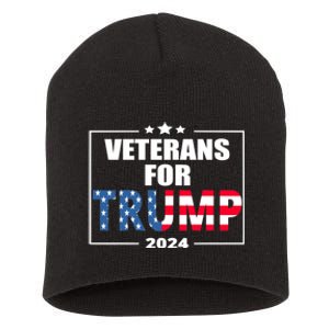 Veterans For Trump 2024 Pro American Troops Short Acrylic Beanie