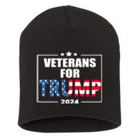 Veterans For Trump 2024 Pro American Troops Short Acrylic Beanie