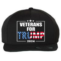 Veterans For Trump 2024 Pro American Troops Wool Snapback Cap