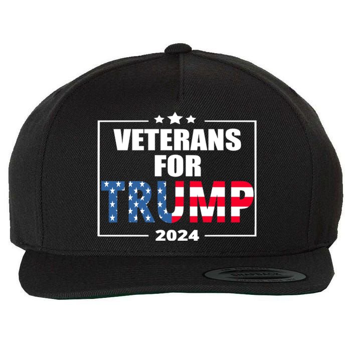 Veterans For Trump 2024 Pro American Troops Wool Snapback Cap