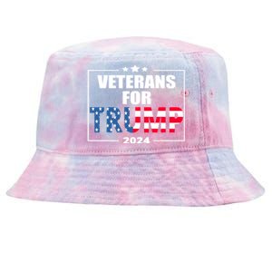 Veterans For Trump 2024 Pro American Troops Tie-Dyed Bucket Hat