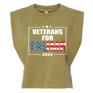 Veterans For Trump 2024 Pro American Troops Garment-Dyed Women's Muscle Tee